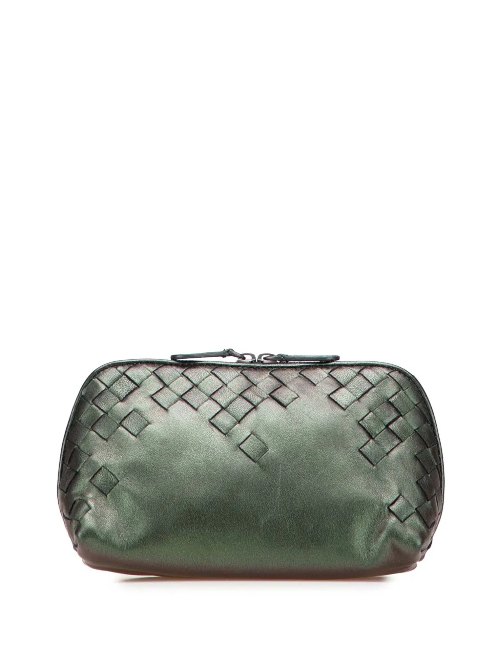 Bottega Veneta Pre-Owned 2010 ナッパ イントレチャート スカービーコスメポーチ S - グリーン Bottega Veneta Pre-Owned 2010 ナッパ イントレチャート スカービーコスメポーチ S - グリーン