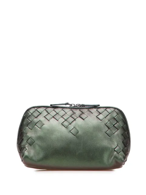 Bottega Veneta Pre-Owned 2010 Small Nappa Intrecciato Iridescent Scarabee Cosmetic pouch
