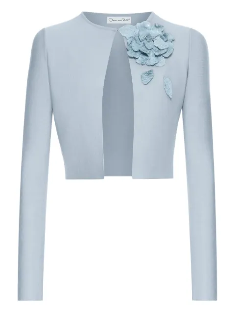 Oscar de la Renta floral-appliqué knit dress