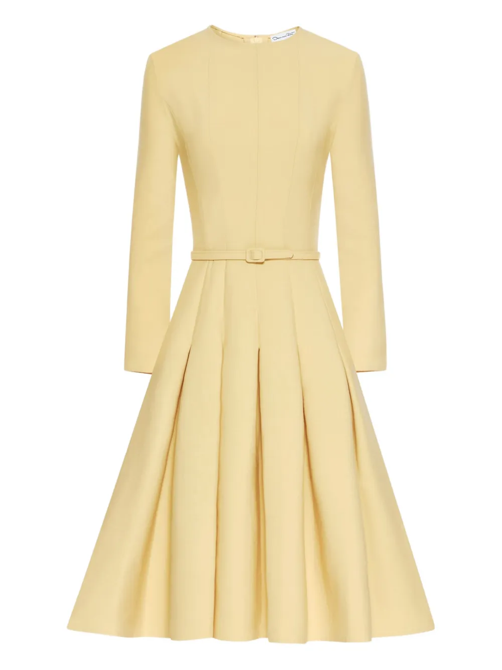pleated belted dress