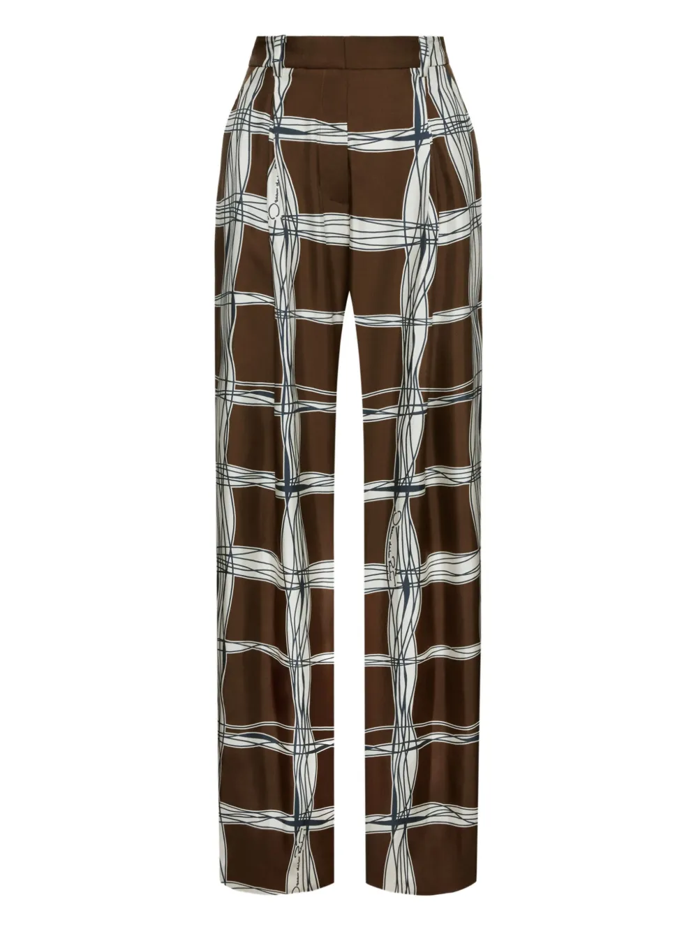 Oscar de la Renta pleated plaid trousers Bruin