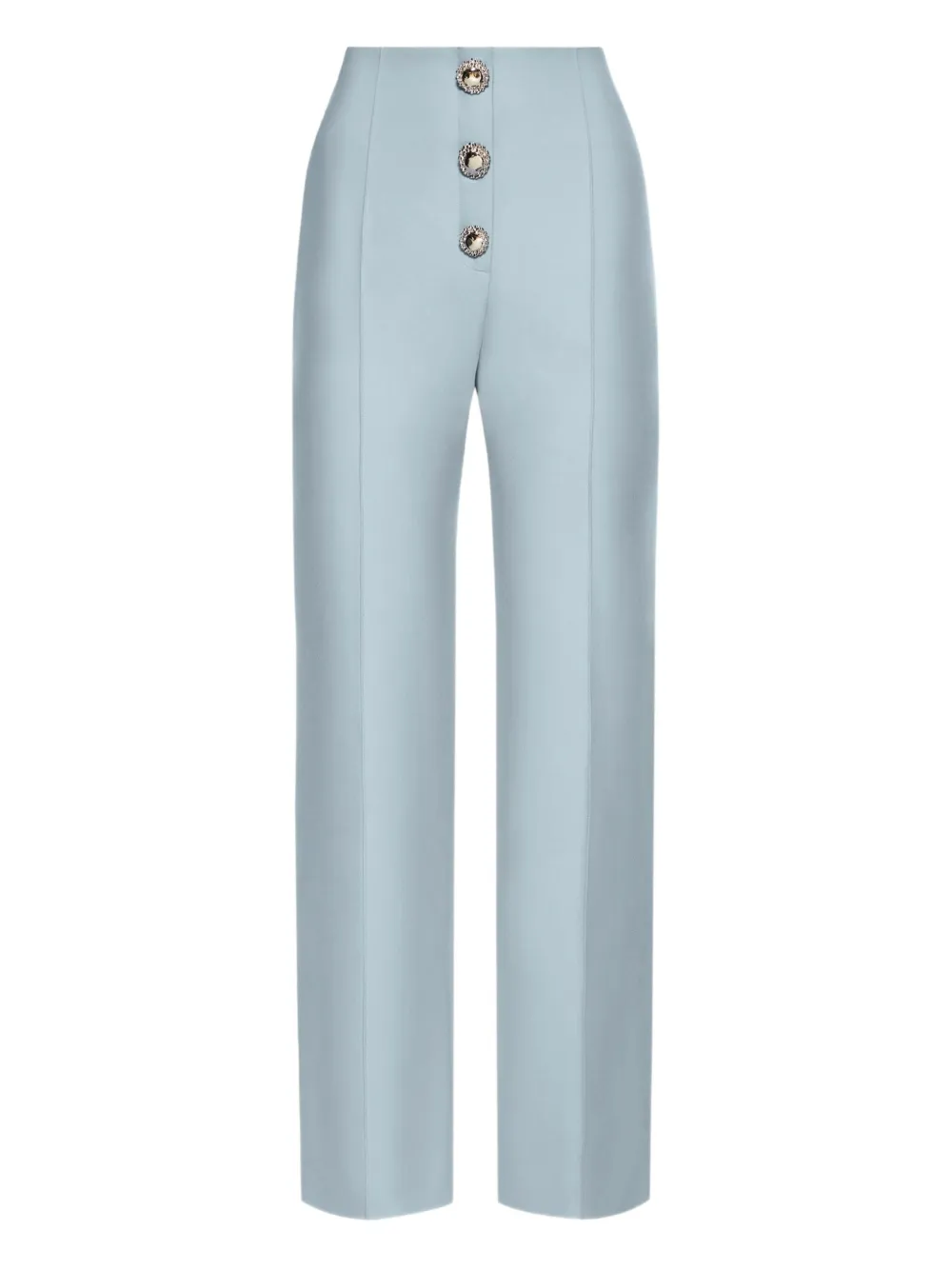 Oscar De La Renta Embellished-button Trousers In Blue
