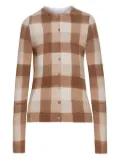 Oscar de la Renta gingham check cardigan - Brown