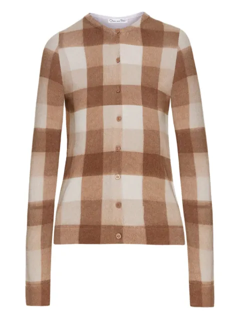 Oscar de la Renta gingham check cardigan