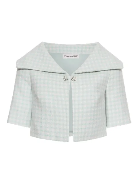 Oscar de la Renta gingham-check short-sleeve jacket