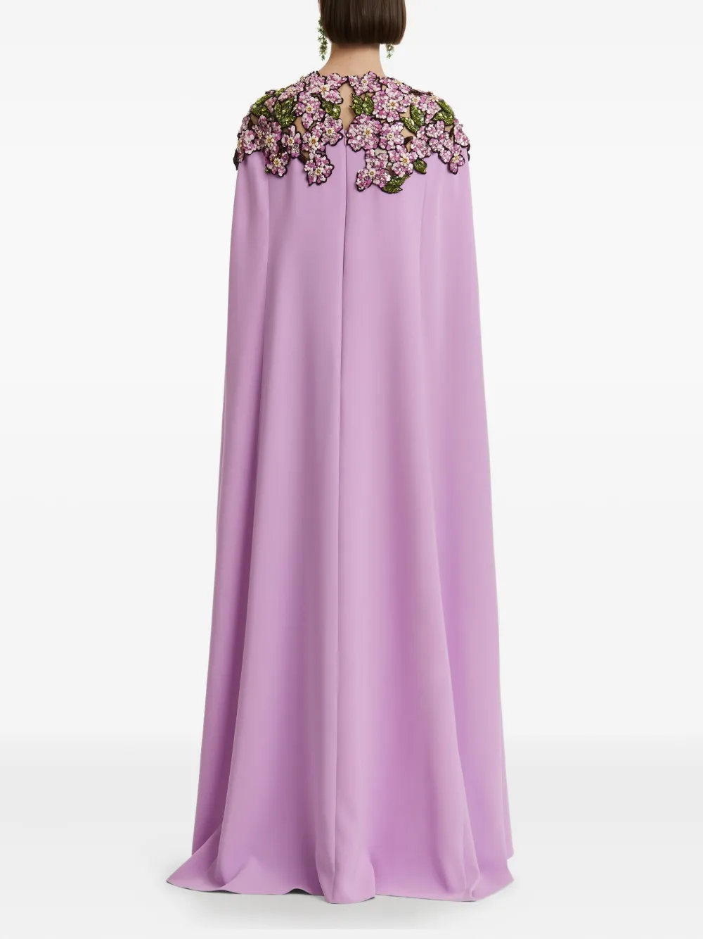 Oscar de la Renta sequin-embellished cape gown Roze