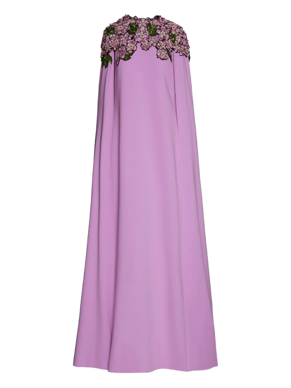 sequin-embellished cape gown