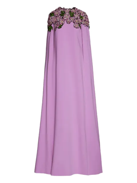 Oscar de la Renta sequin-embellished cape gown