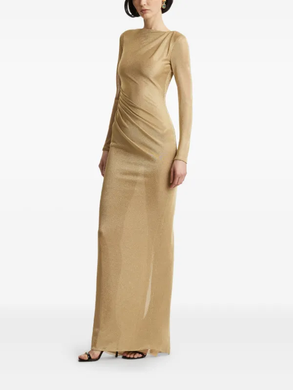 green emerald velvet dress One Shoulder Draped Gown
