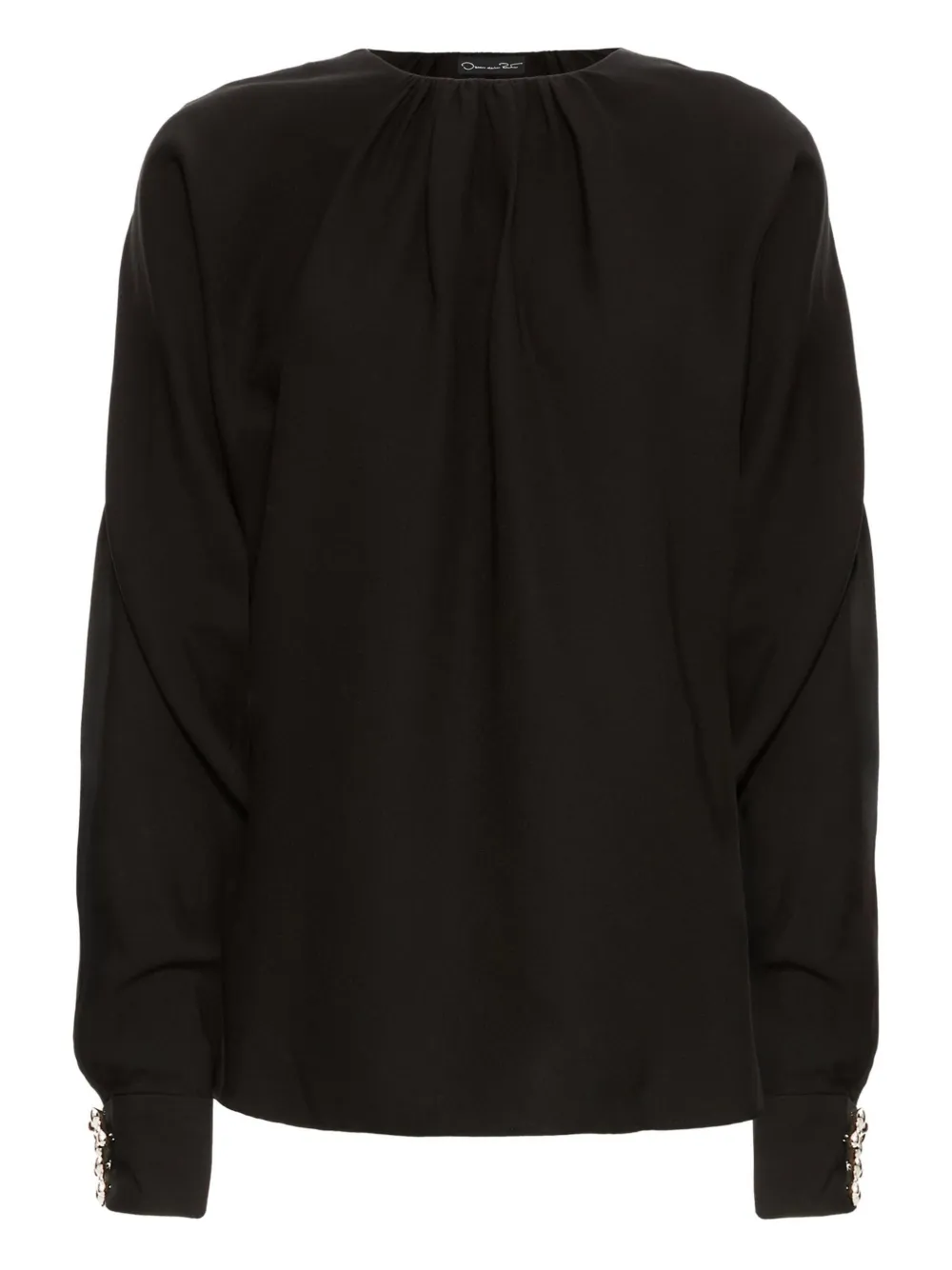 Oscar de la Renta gathered-cuff blouse Zwart