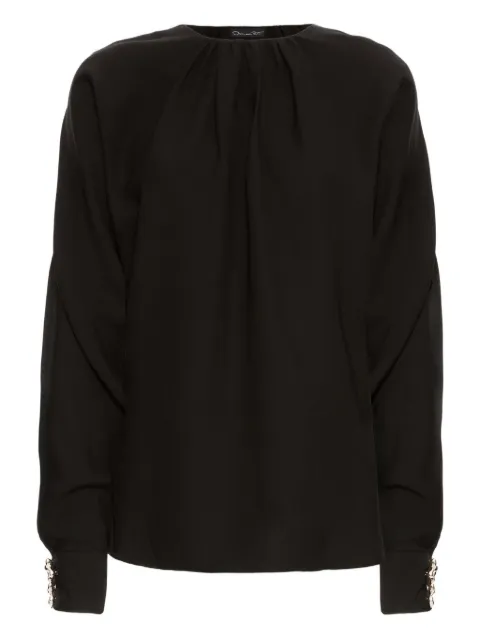 Oscar de la Renta gathered-cuff blouse