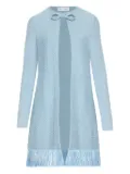 Oscar de la Renta sequinned fringed coat - Blue