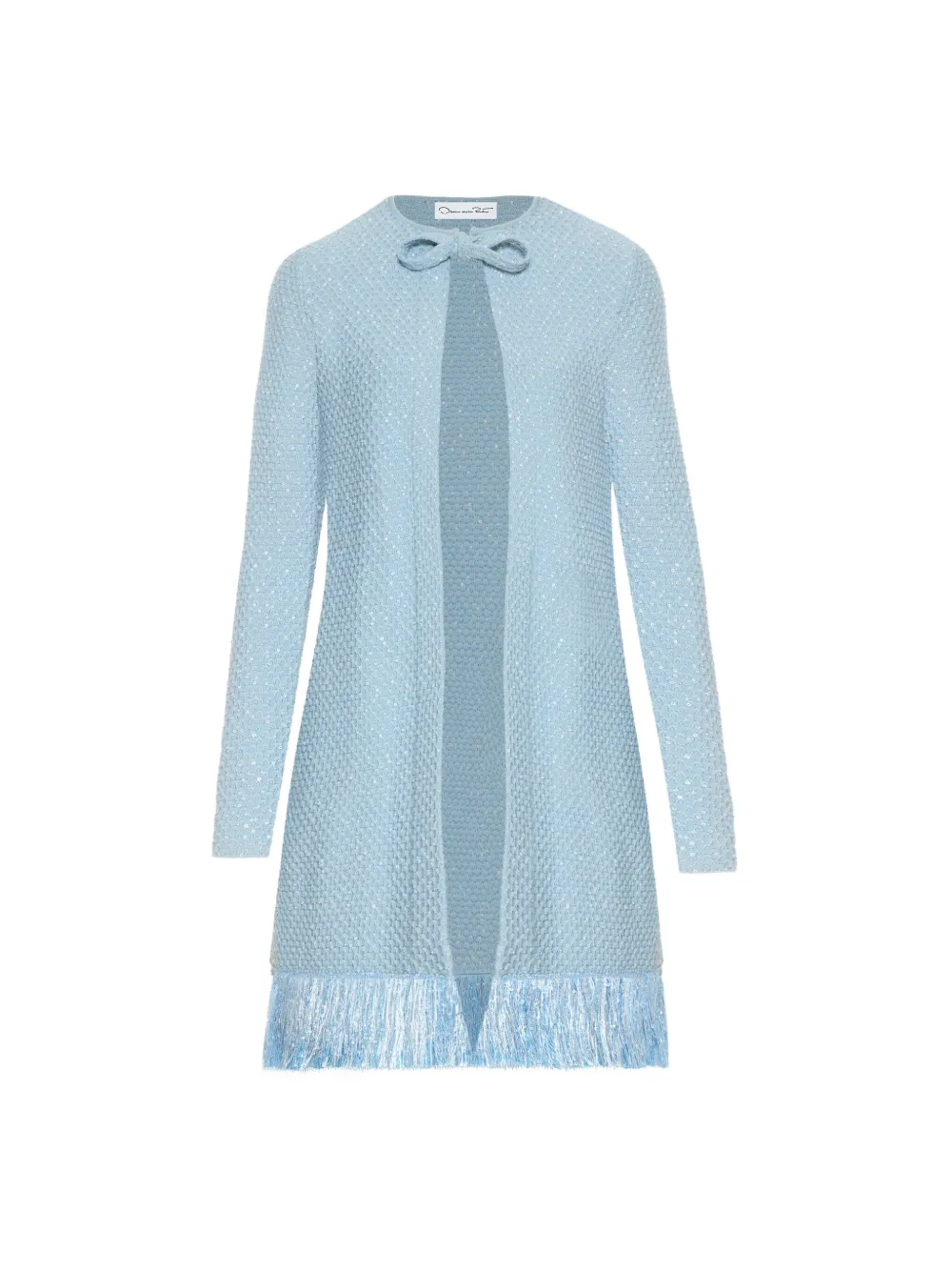 Oscar de la Renta Jas met pailletten en franje Blauw