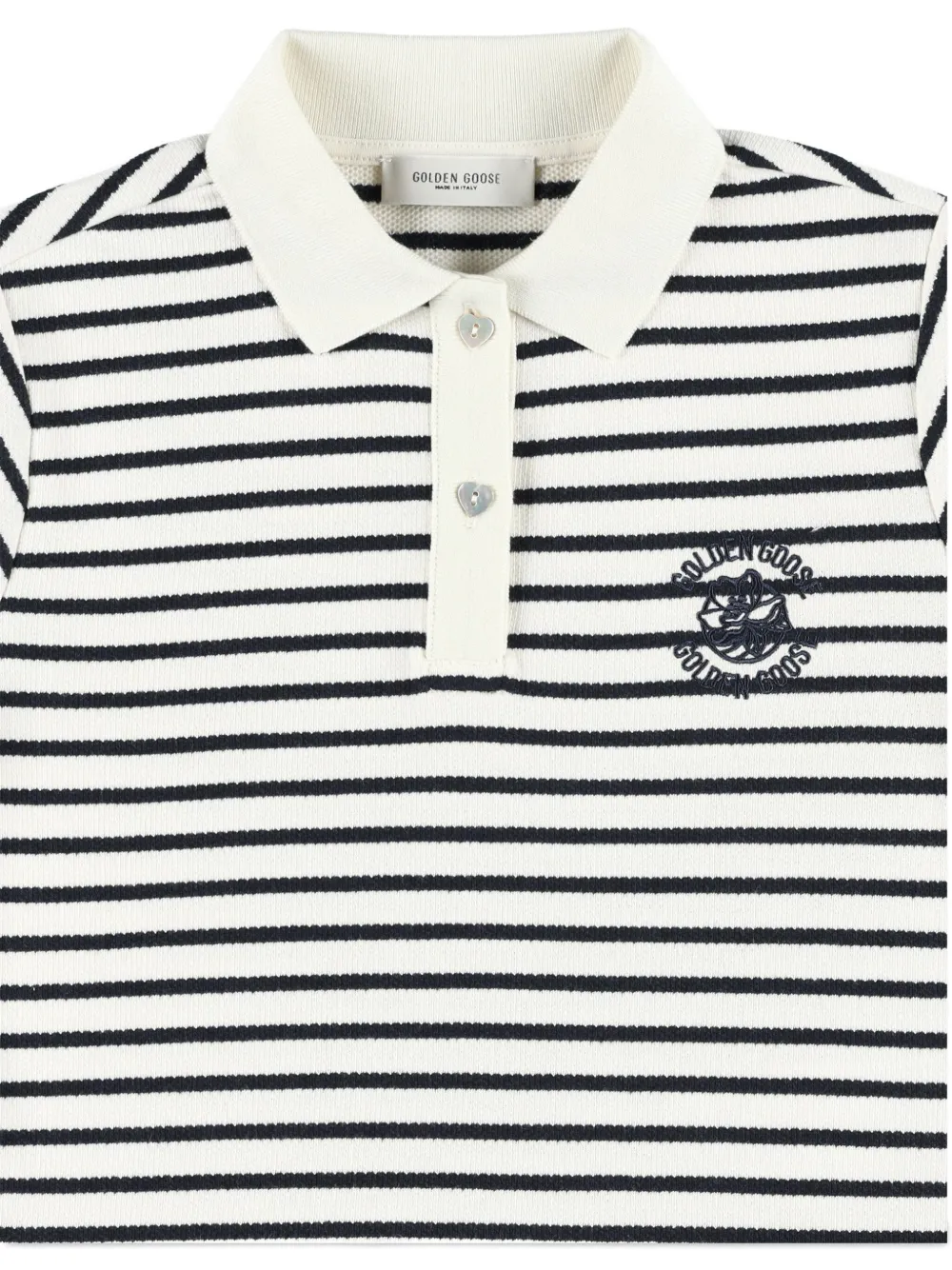 Golden Goose Kids striped polo dress Zwart