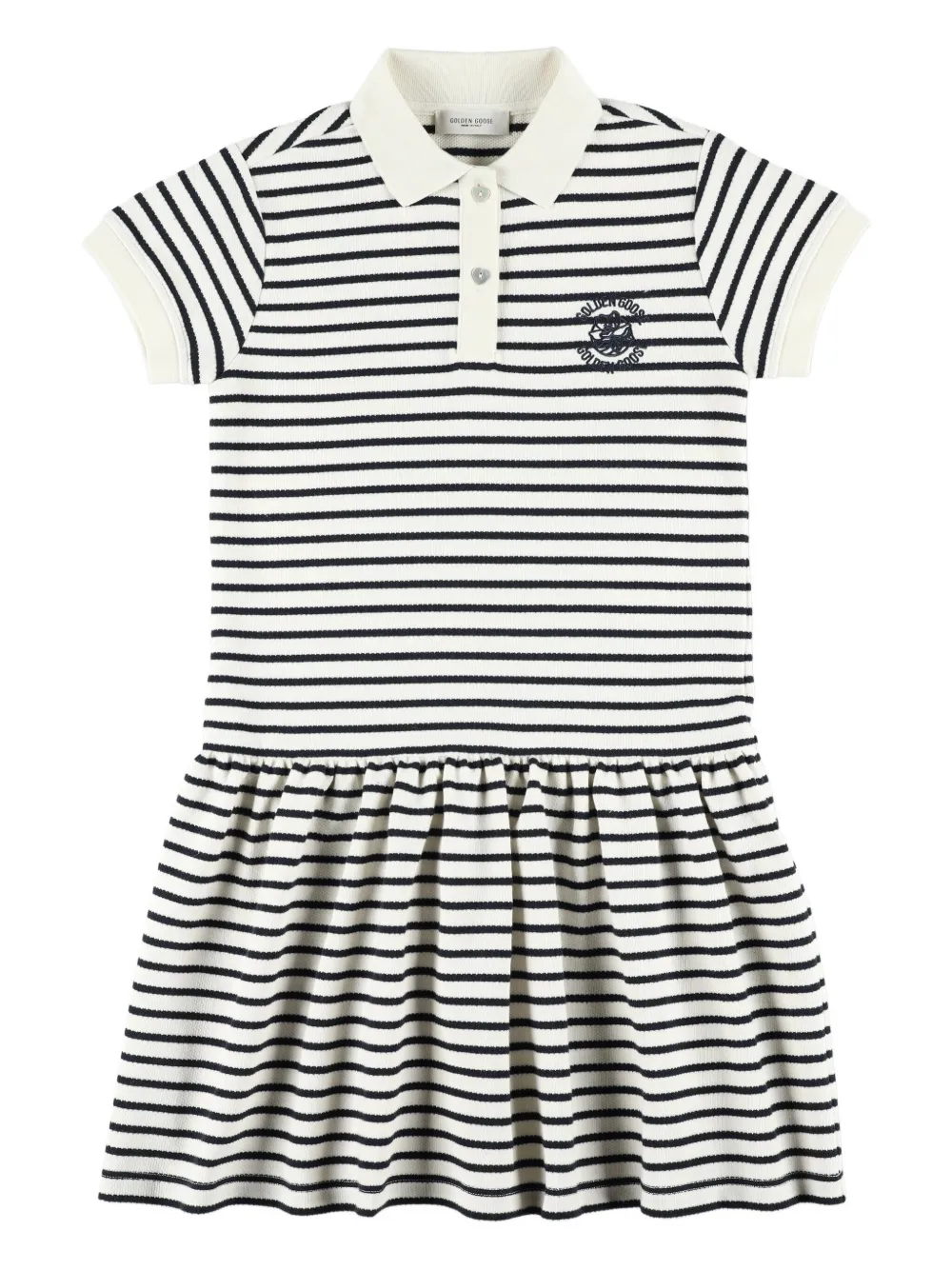 Golden Goose Kids striped polo dress Zwart