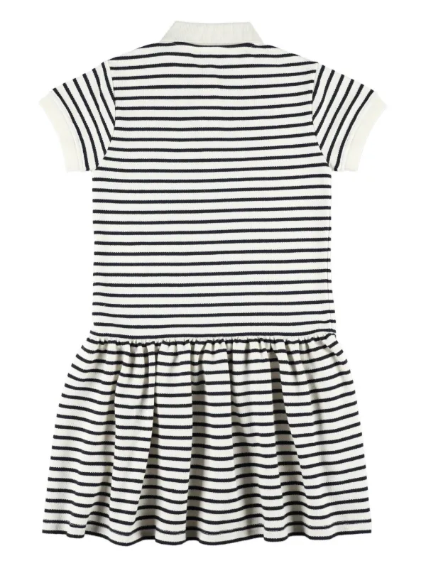 Golden Goose Kids Striped Polo Dress | Black | FARFETCH