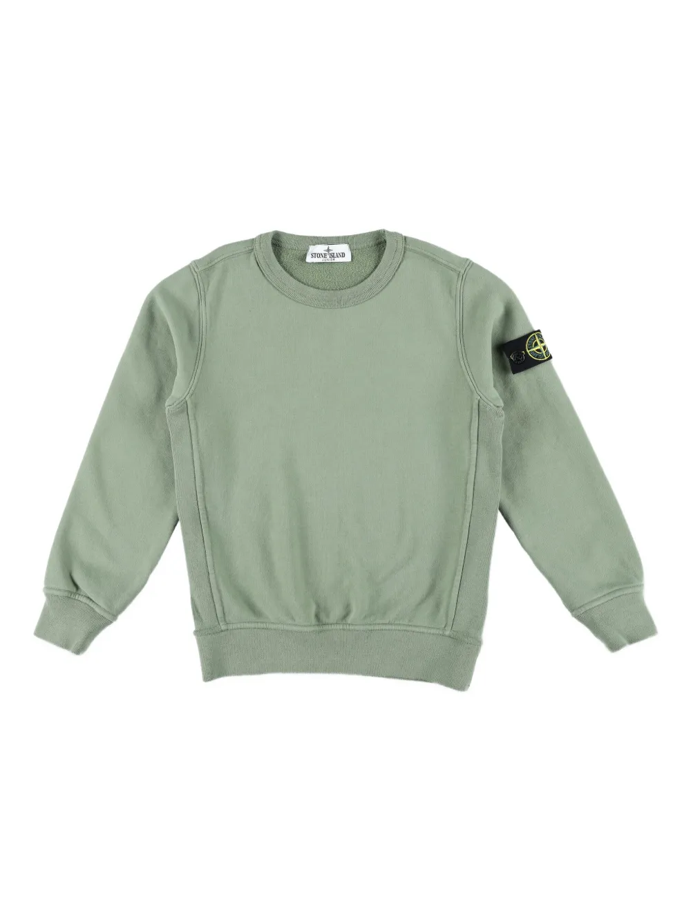 Stone Island Junior logo-patch crew-neck sweatshirt Groen