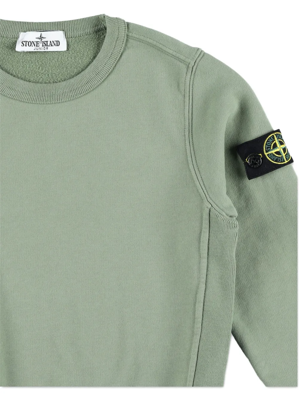 Stone Island Junior logo-patch crew-neck sweatshirt Groen