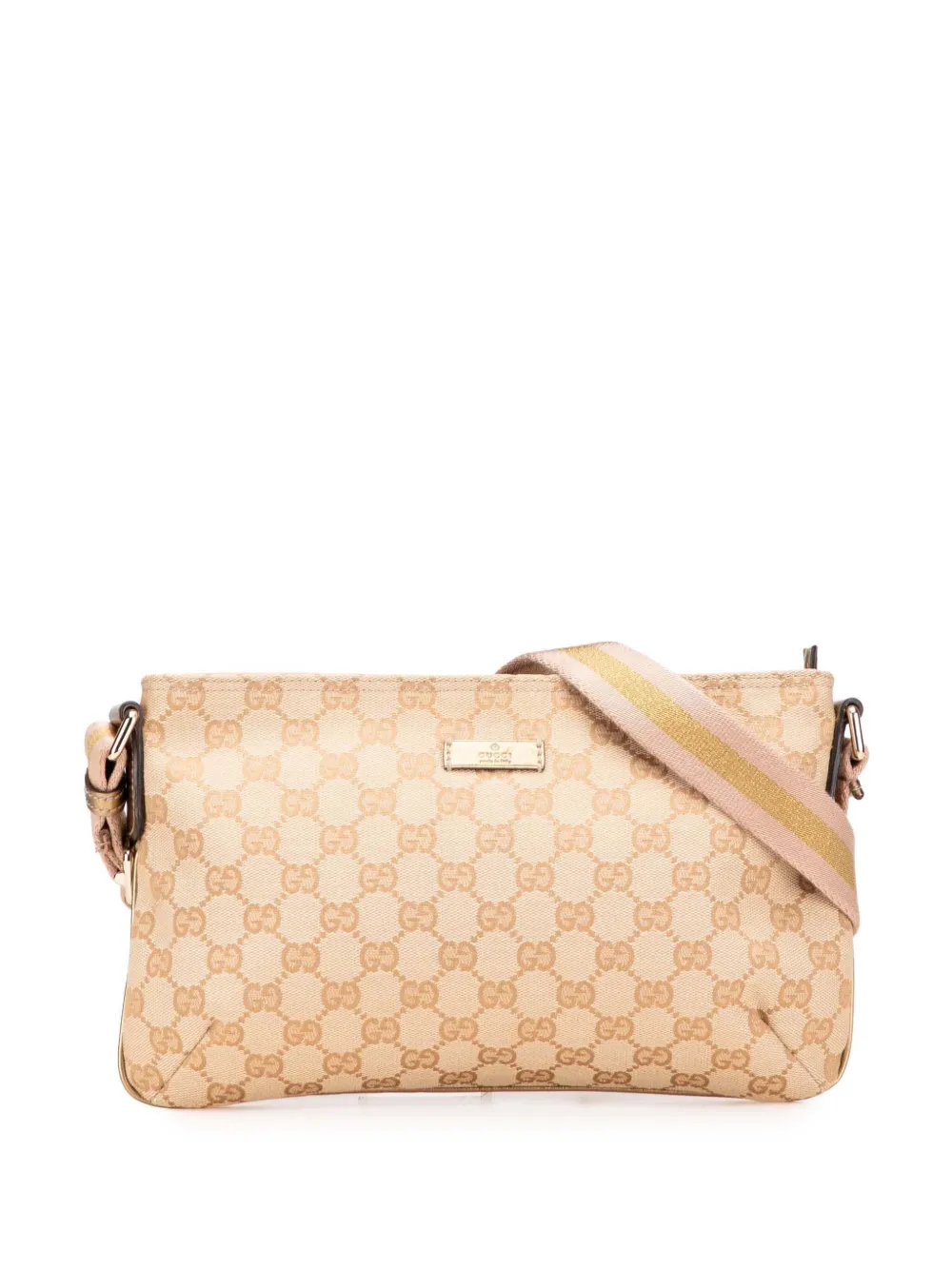 Gucci Pre-Owned 2000-2015 GGキャンバス ウェブ ショルダーバッグ - ピンク Gucci Pre-Owned 2000-2015 GGキャンバス ウェブ ショルダーバッグ - ピンク