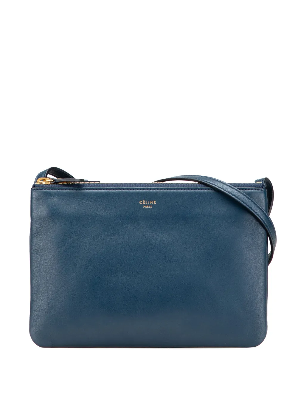 Céline Pre-Owned 2018 スモール ラムスキン トリオ ショルダーバッグ - ブルー Céline Pre-Owned 2018 スモール ラムスキン トリオ ショルダーバッグ - ブルー