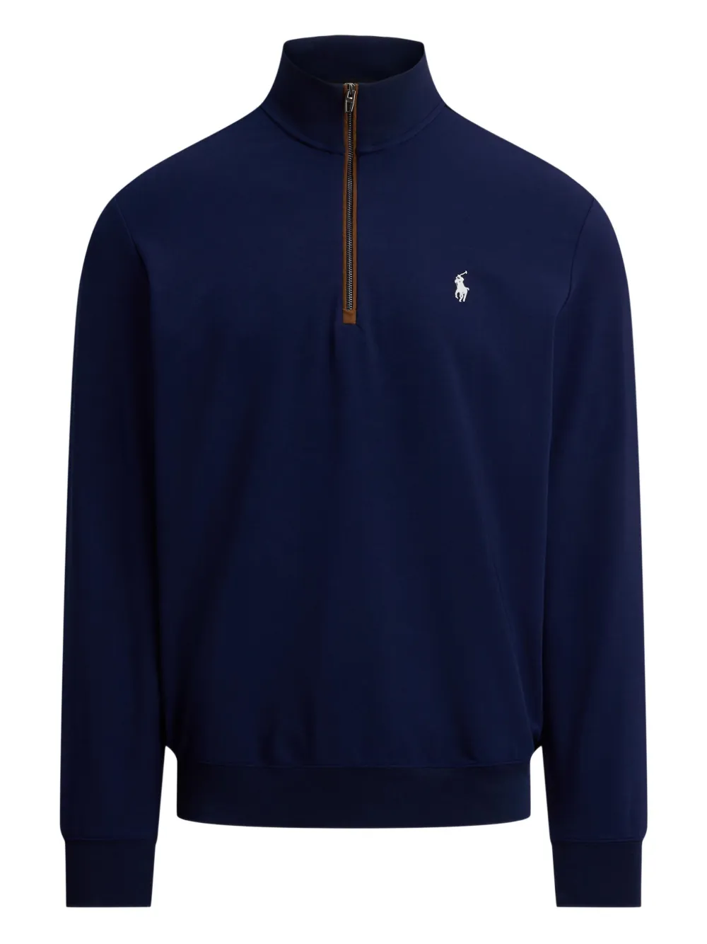 mock-neck half-zip pullover