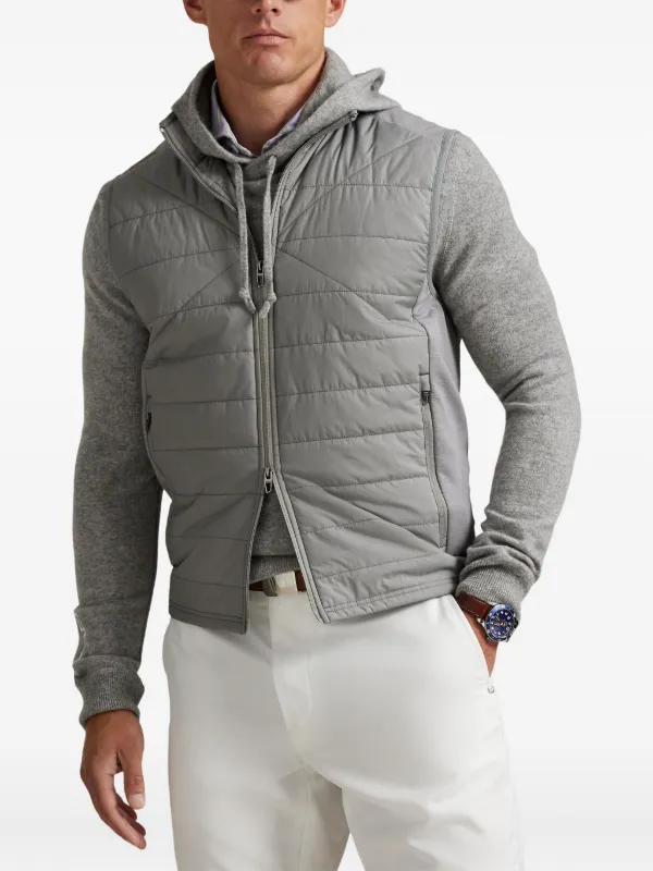 RLX Ralph Lauren フーデッド キルティングベスト | グレー | FARFETCH JP