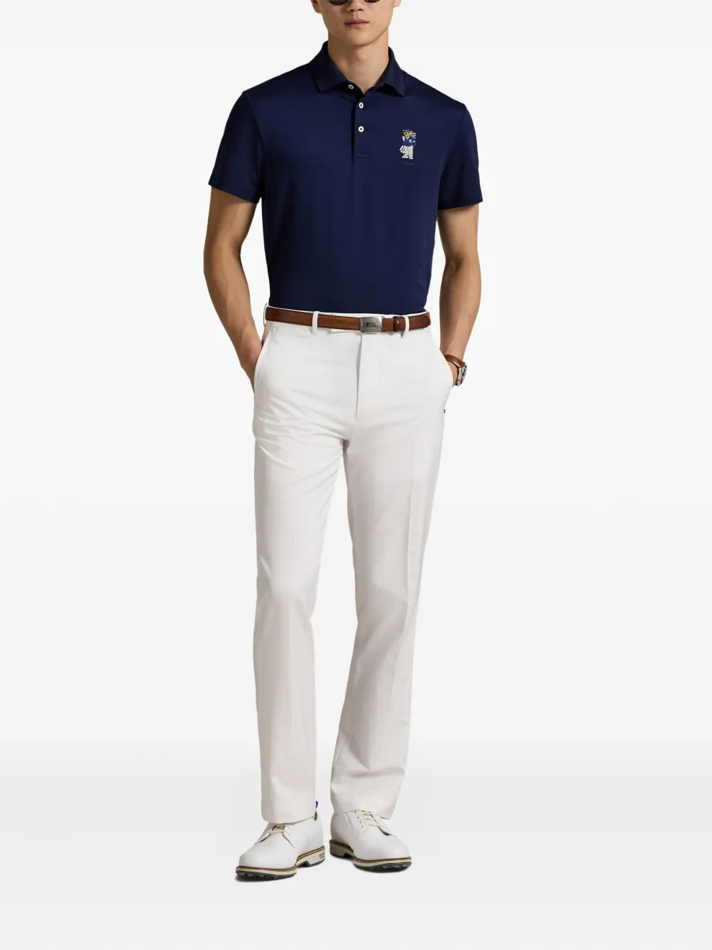 RLX Ralph Lauren Piqué oloshirt met geborduurde beer - Blauw