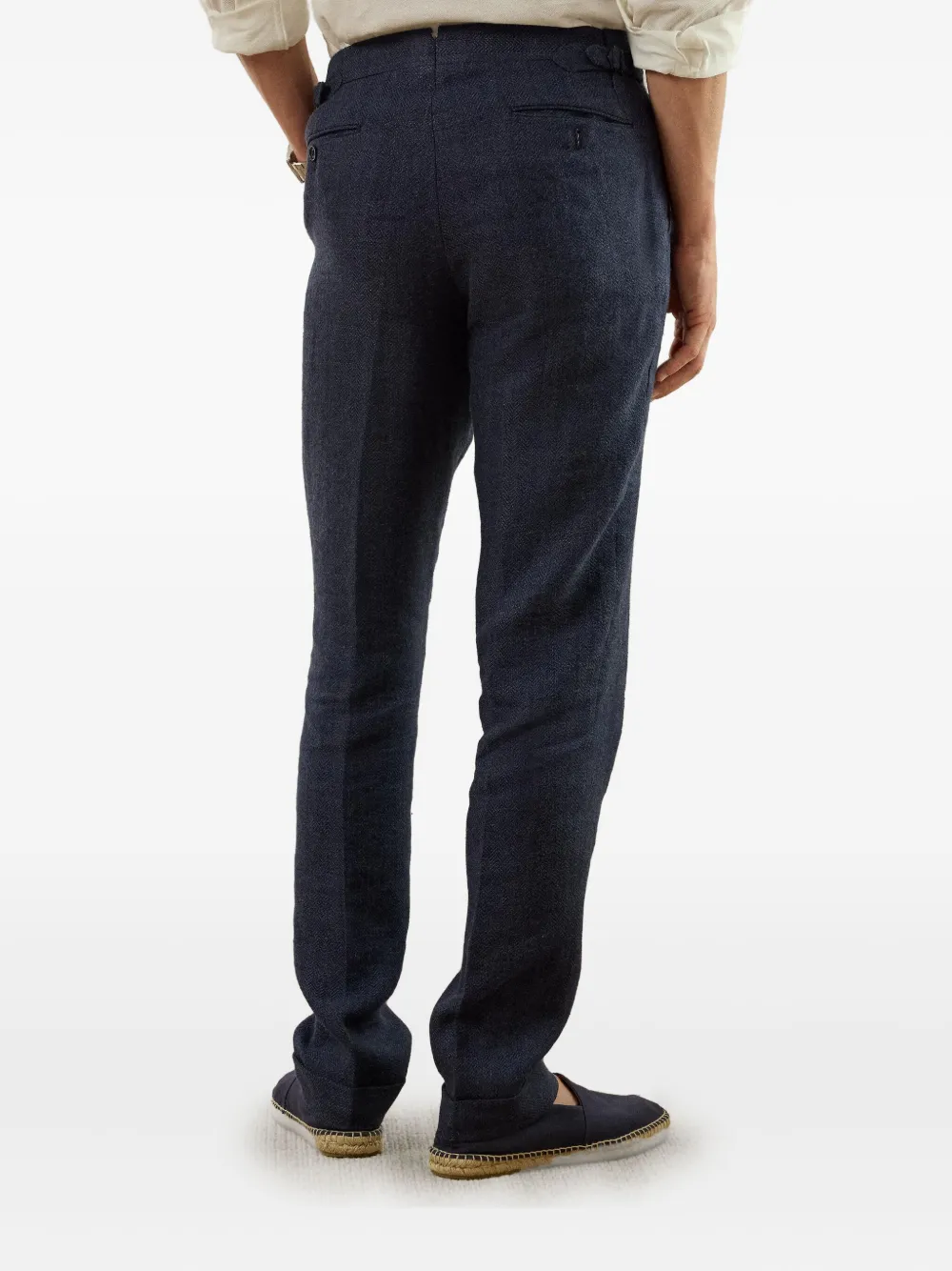 Ralph Lauren Purple Label herringbone trousers Blauw