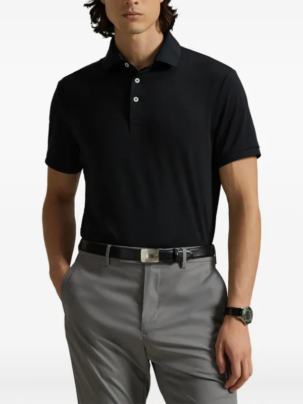 RLX Ralph Lauren Camisa Polo Mangas Curtas | Preto | FARFETCH BR