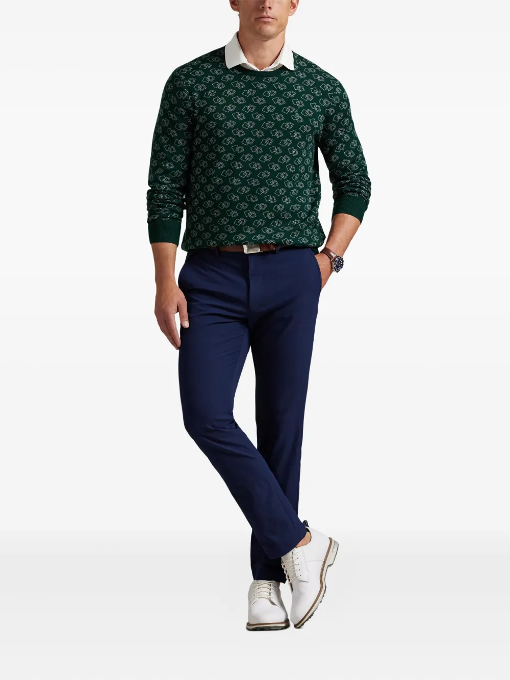 RLX Ralph Lauren geometric-pattern crew neck sweater | Knitted Sweaters | Image 2