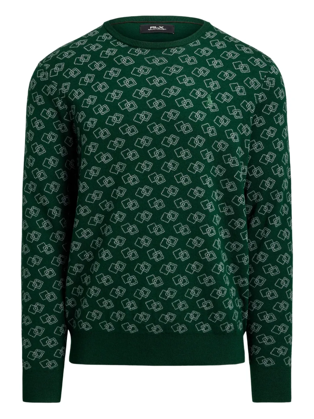 RLX Ralph Lauren geometric-pattern crew neck sweater | Green | Image 1