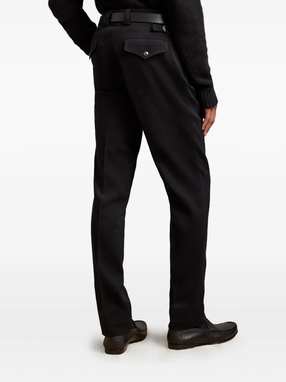 Ralph Lauren Purple Label Plooibroek met geplooide voorkant Zwart