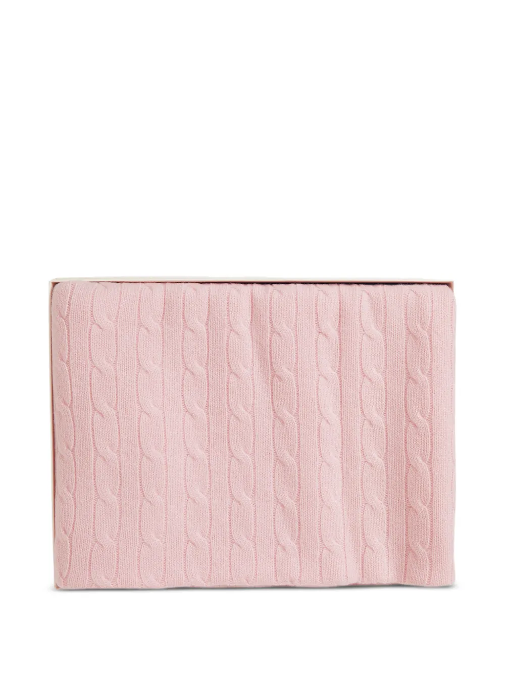 POLO RALPH LAUREN KIDS cable-knit cashmere blanket Roze
