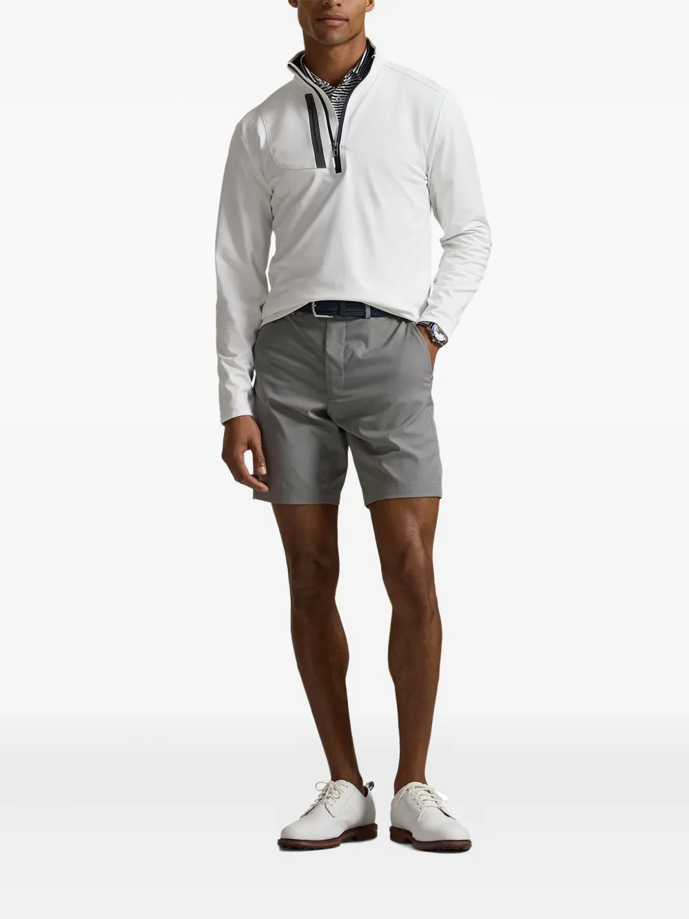 RLX Ralph Lauren Trui met opstaande hals en halve rits - Wit