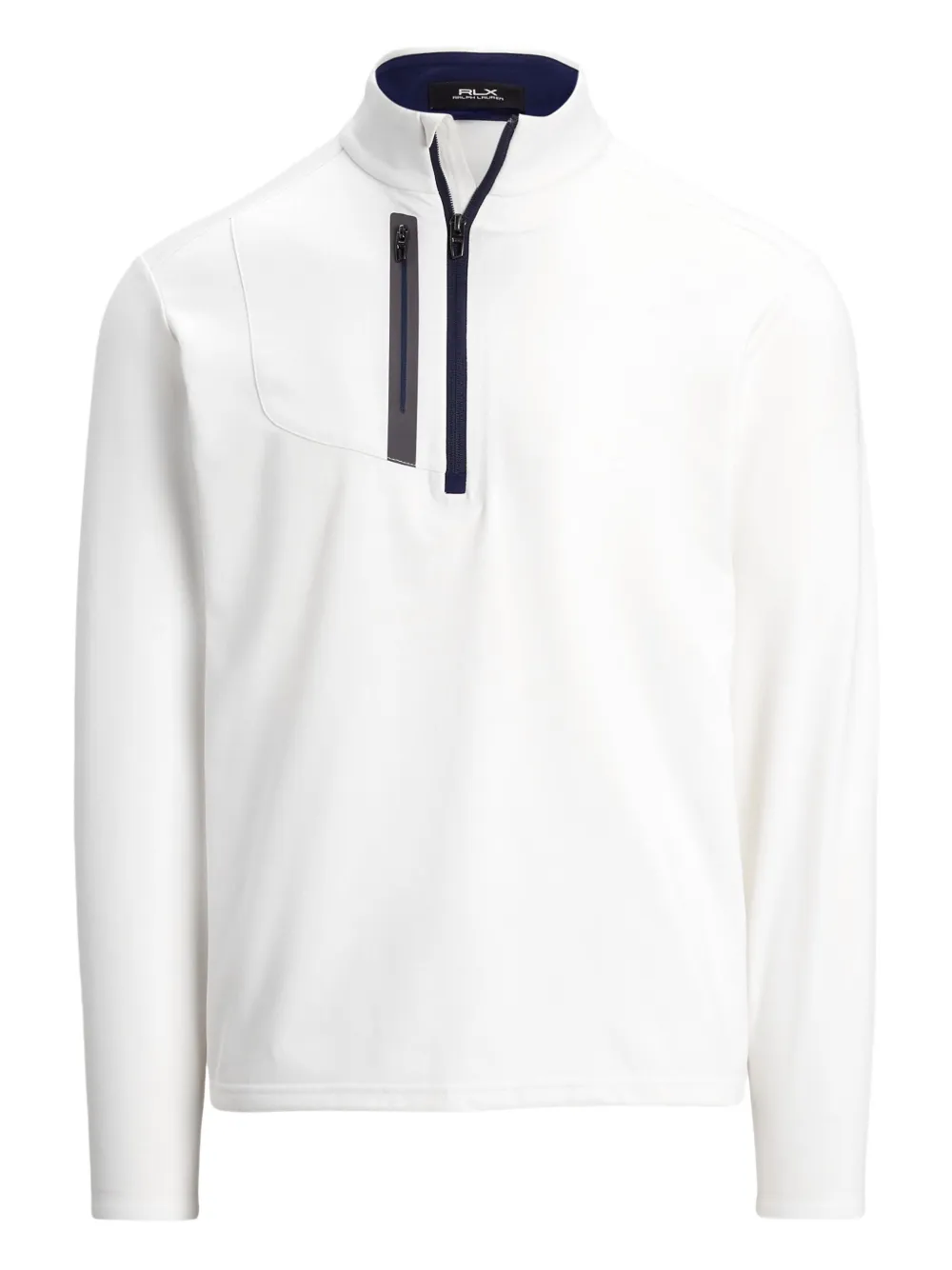mock-neck half-zip pullover