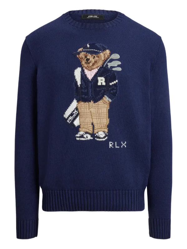 RLX Ralph Lauren Polo Bear-embroidered crew-neck Sweater