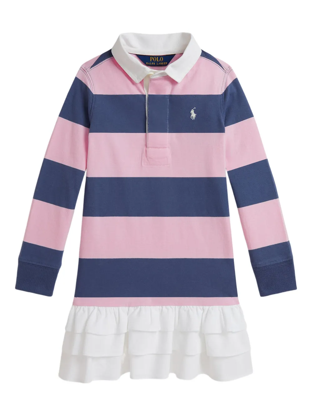 POLO RALPH LAUREN KIDS striped rugby dress Roze