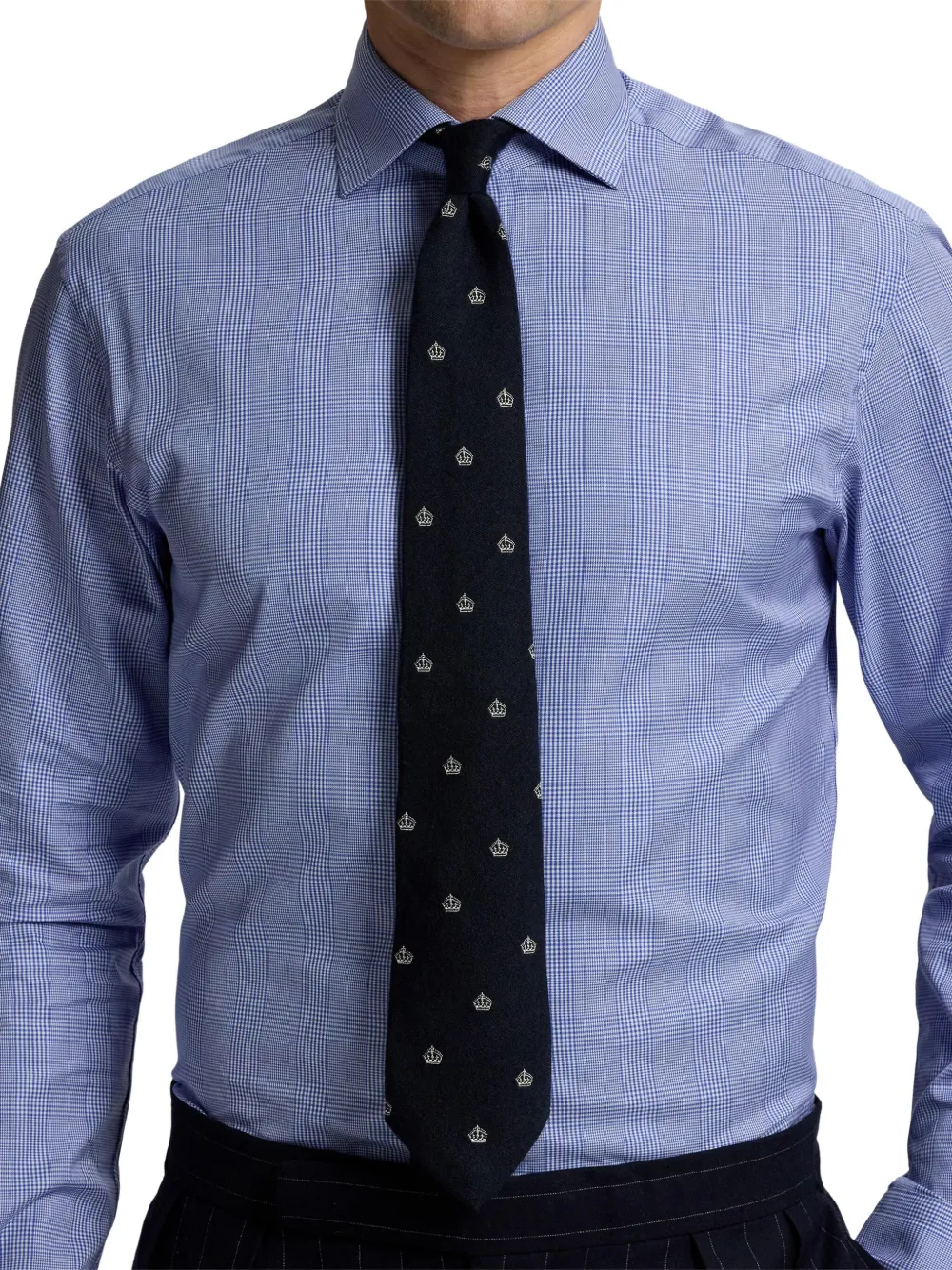 Ralph Lauren Purple Label Stropdas met kroonprint - Blauw