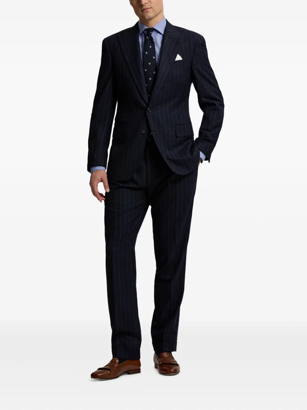 Ralph Lauren Purple Label Stropdas met kroonprint Blauw