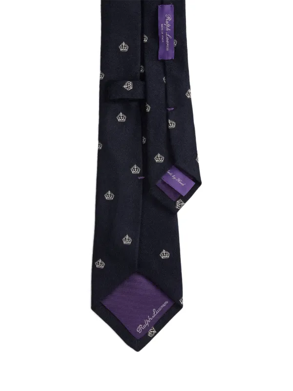Ralph Lauren Purple Label　ネクタイ Ralph Lauren Purple Label crown-print Tie | Blue | FARFETCH