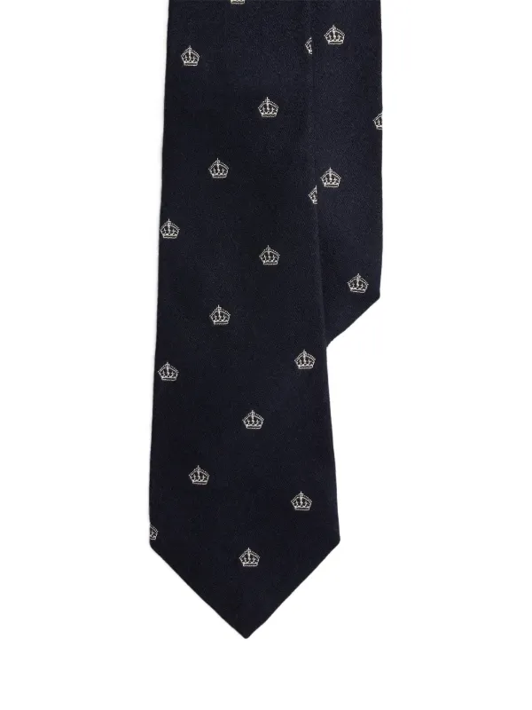 Ralph Lauren Purple Label　ネクタイ Ralph Lauren Purple Label crown-print Tie | Blue | FARFETCH
