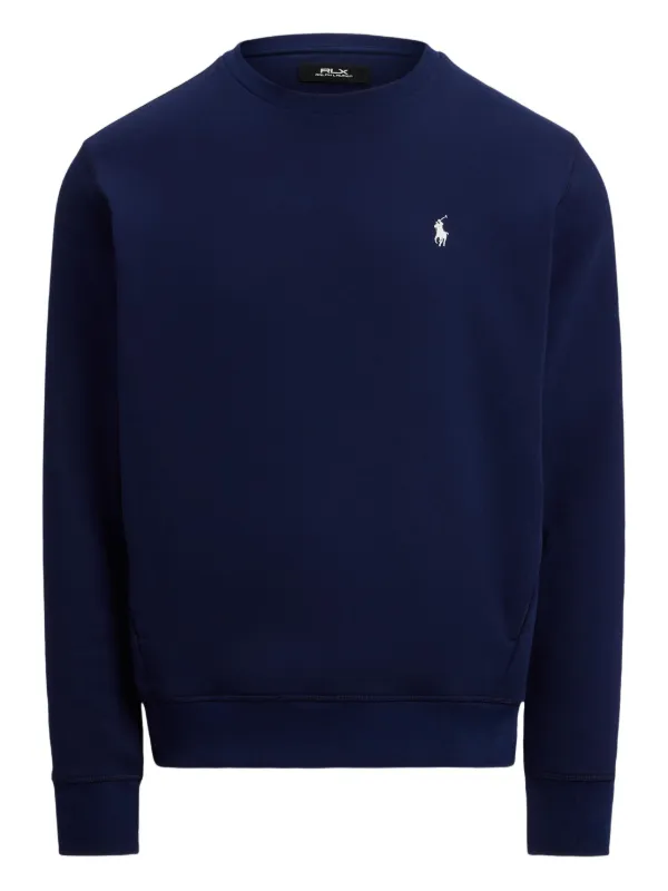 Ralph Lauren ネイビー クルーネック トレーナー Polo Ralph Lauren Relaxed Fit Logo Double-Knit Sweatshirt | Dillard's