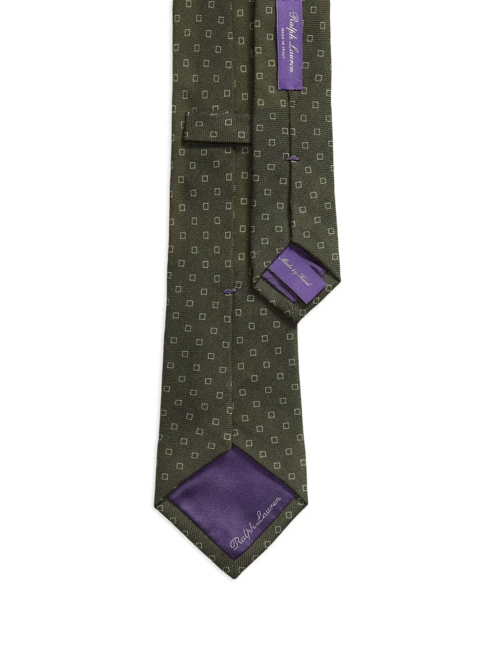 Ralph Lauren Purple Label Stropdas met vierkante print - Groen