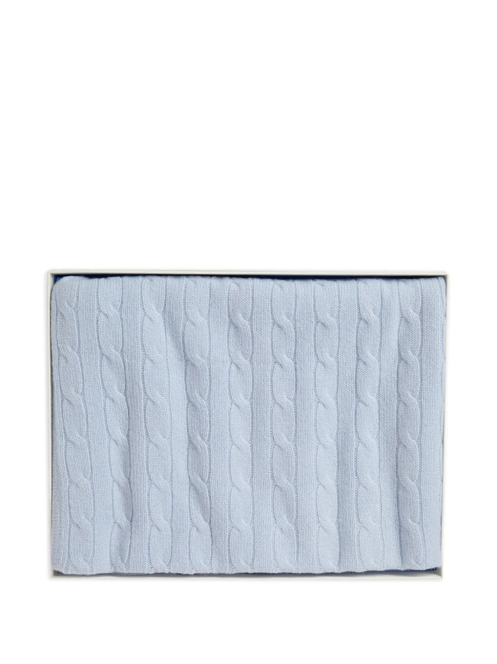 POLO RALPH LAUREN KIDS cable-knit cashmere blanket Blauw
