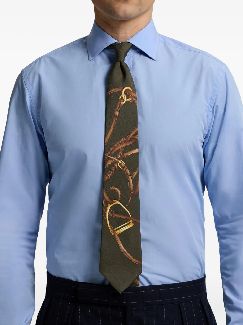 Ralph Lauren Purple Label Zijden sjaal met print - Bruin