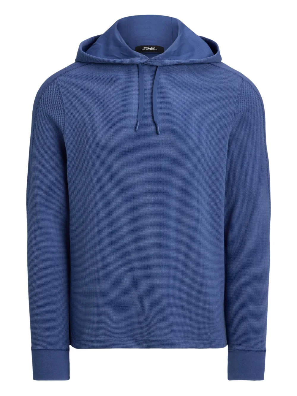 waffle-knit hooded sweater