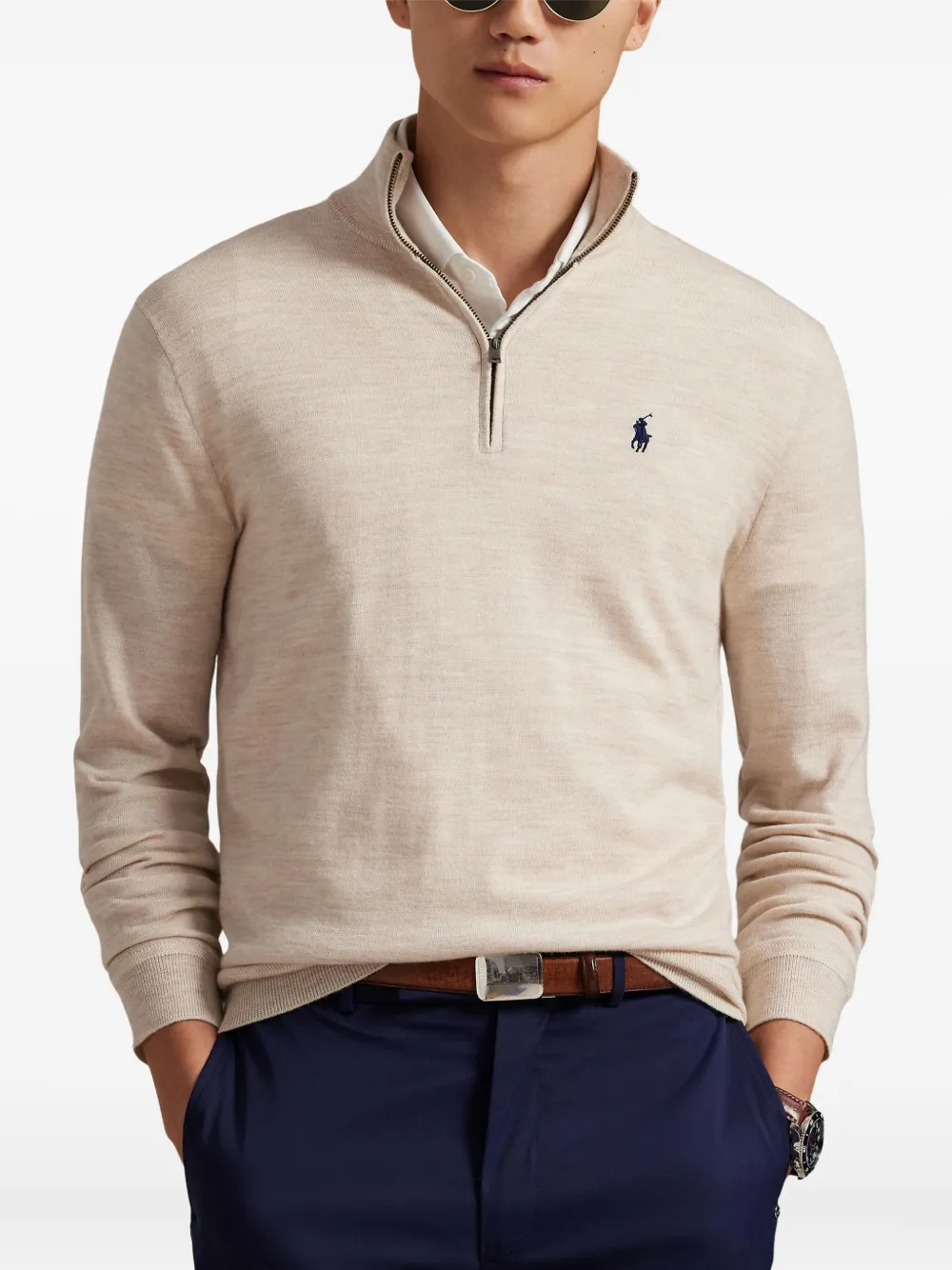 RLX Ralph Lauren half-zip sweater Beige