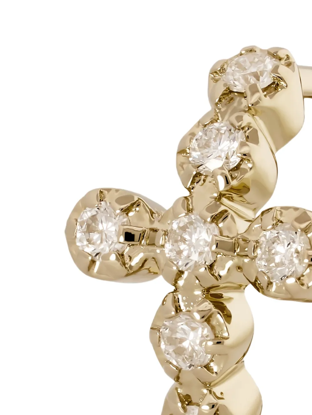 Jacquie Aiche 14K yellow gold Cross diamond hoop earring | Image 2