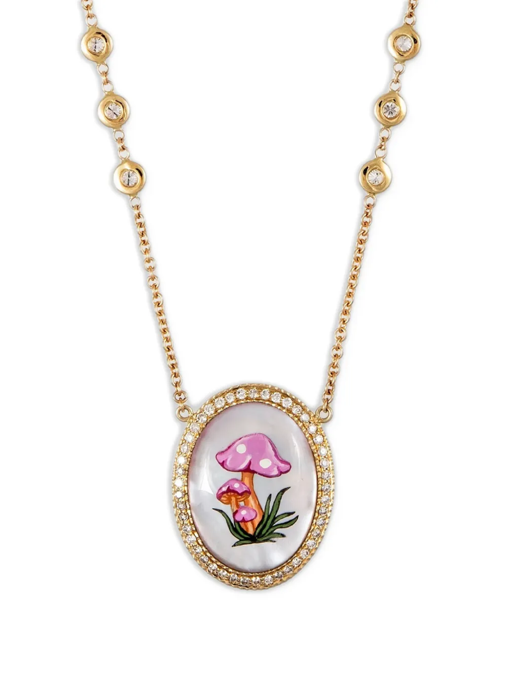Jacquie Aiche 14K yellow gold Mushroom diamond necklace | Image 2