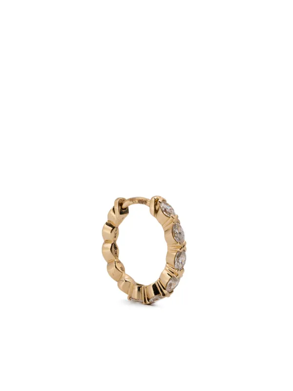 Jacquie Aiche 14CT Yellow Gold Diamond Mini Hoop Earrings